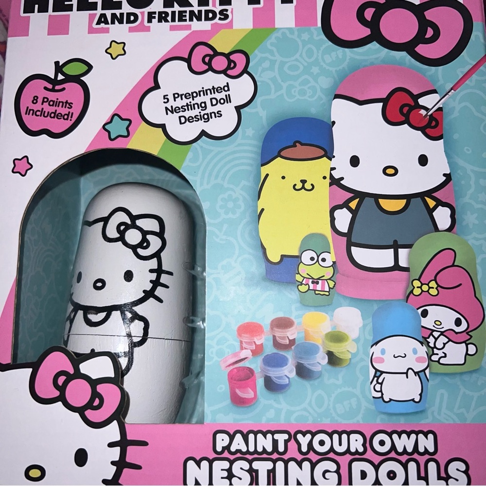5-piece hello kitty paint-your-own nesting dolls craft